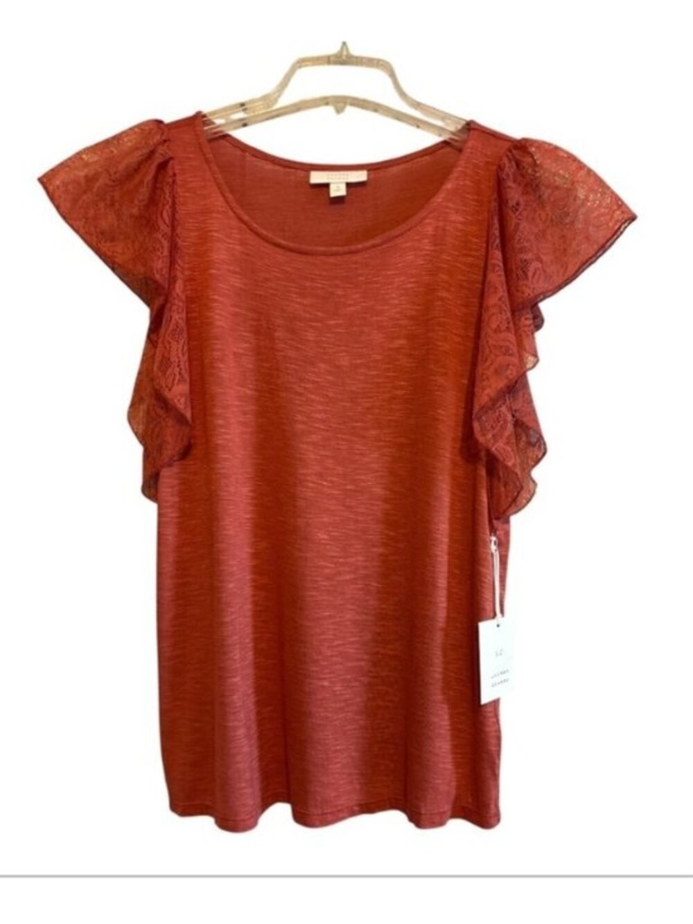 Lauren Conrad NWT Rose Colored Lace Cap Sleeves Top Size Small